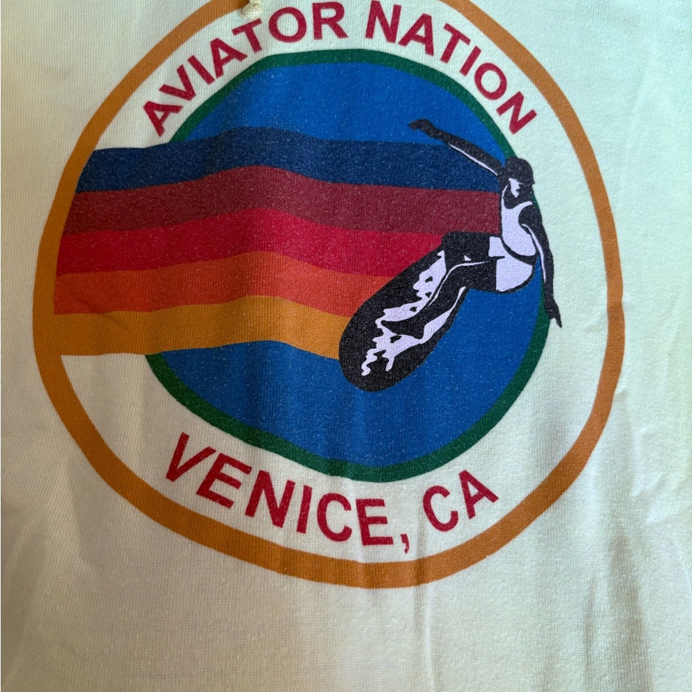 Aviator Nation Neon Hoodie With Rainbow Emblem View 5